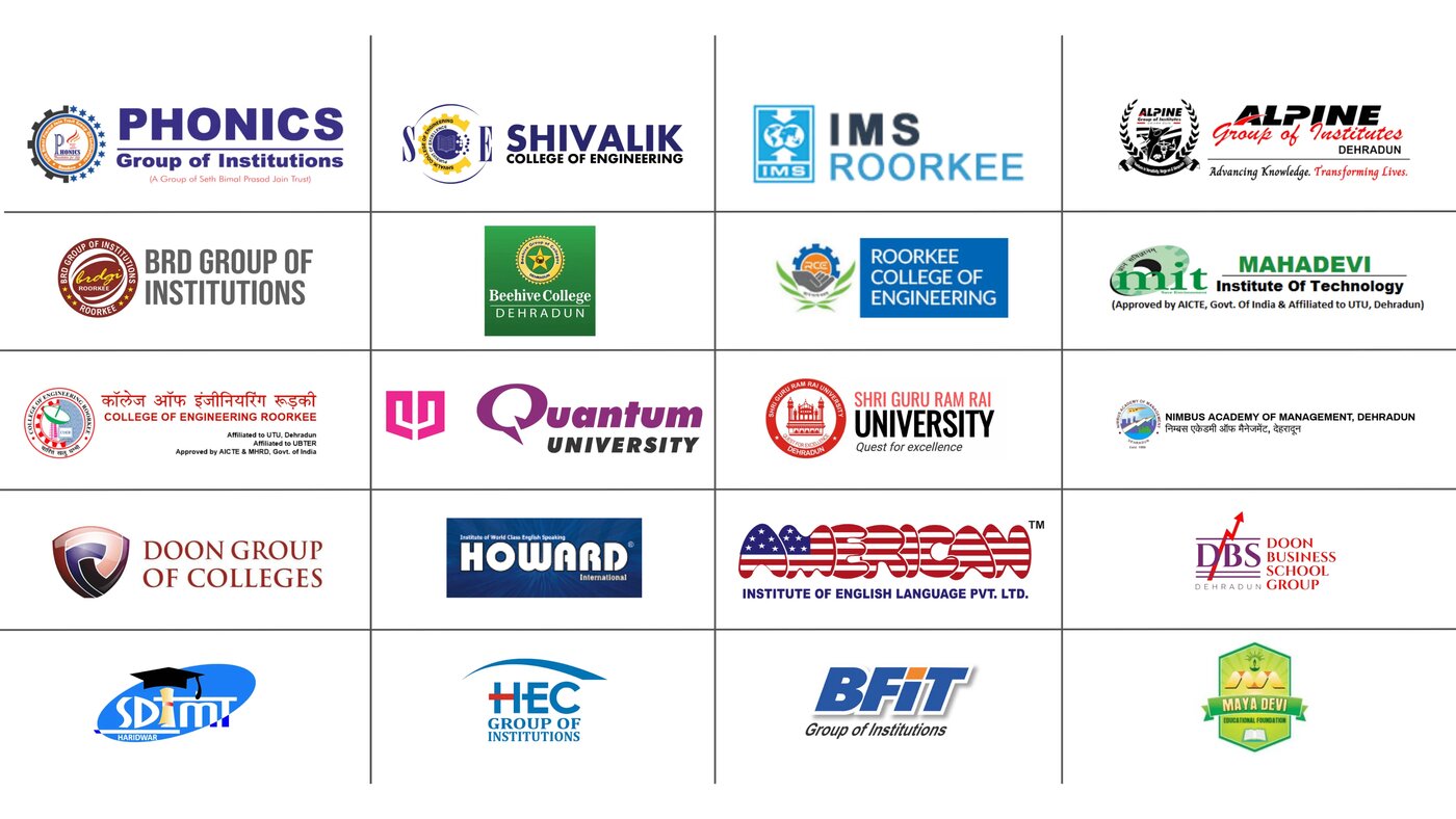 Logos of colleges and universities where Skill Mastery has conducted workshops