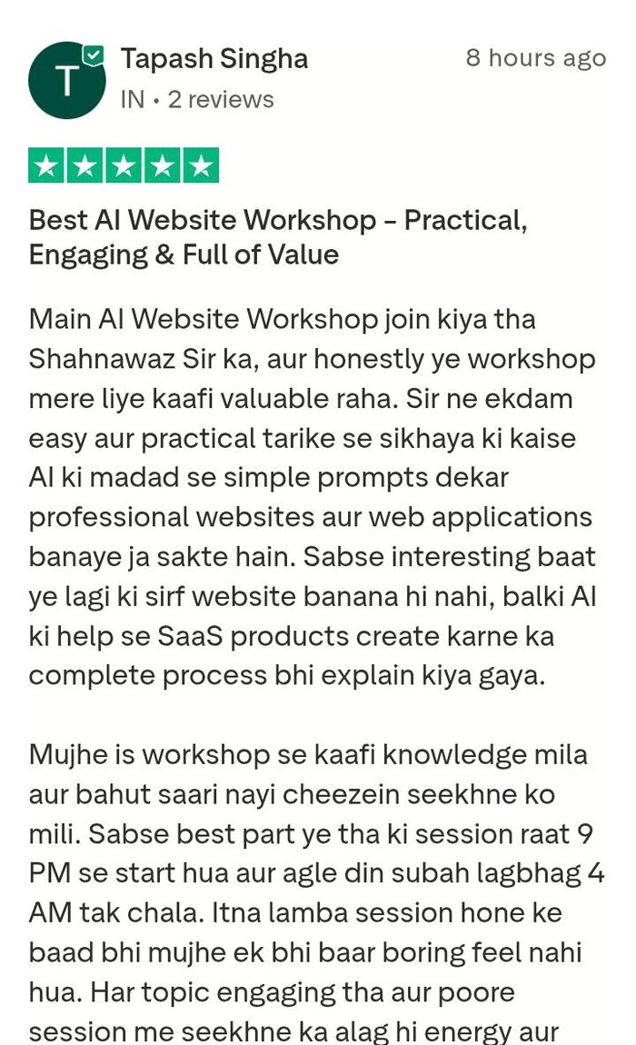 Trustpilot review by Tapash Singha