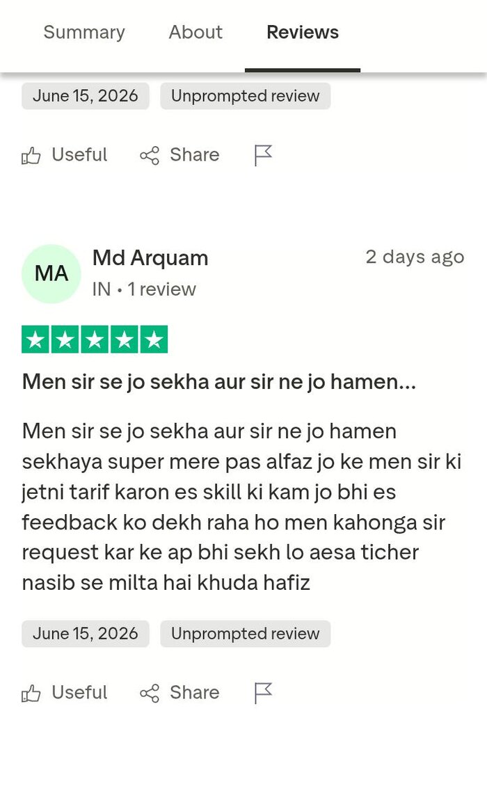 Trustpilot review by Md Arquam
