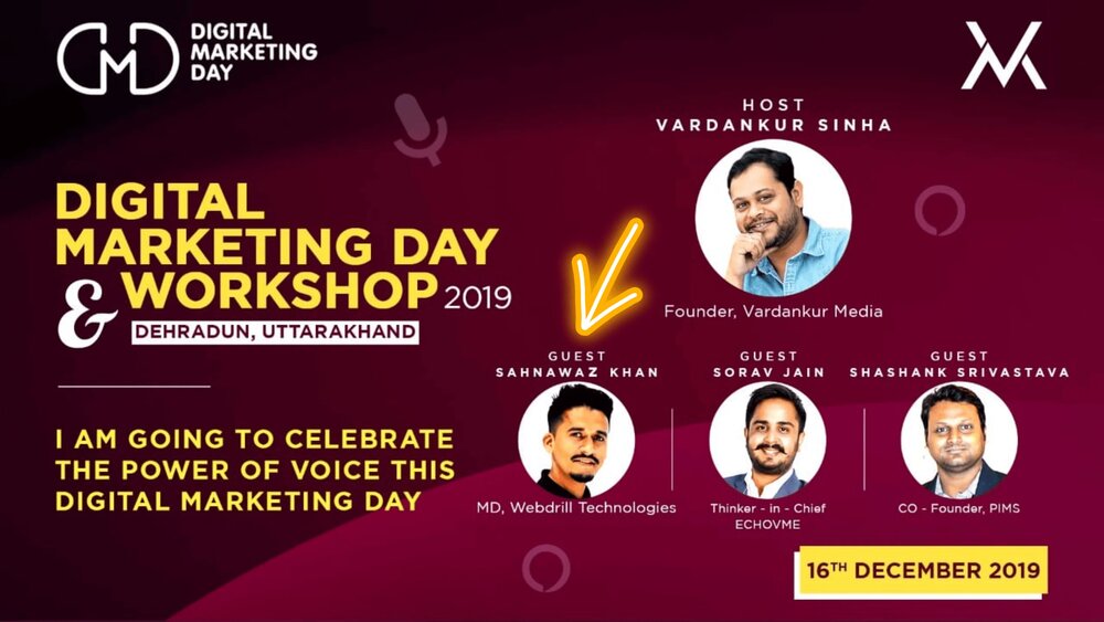 Sahnawaz Khan as guest speaker at Digital Marketing Day Workshop 2019, Dehradun
